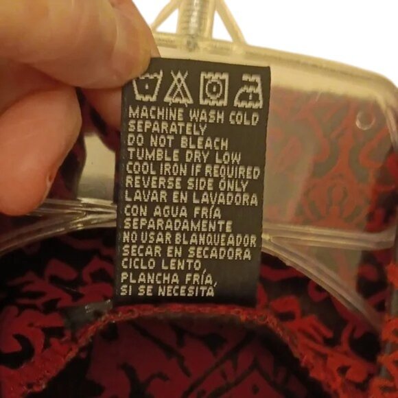 Women's Scarlett brand red & black patterned vintage lightweight long jacket, 8 - Picture 4 of 5